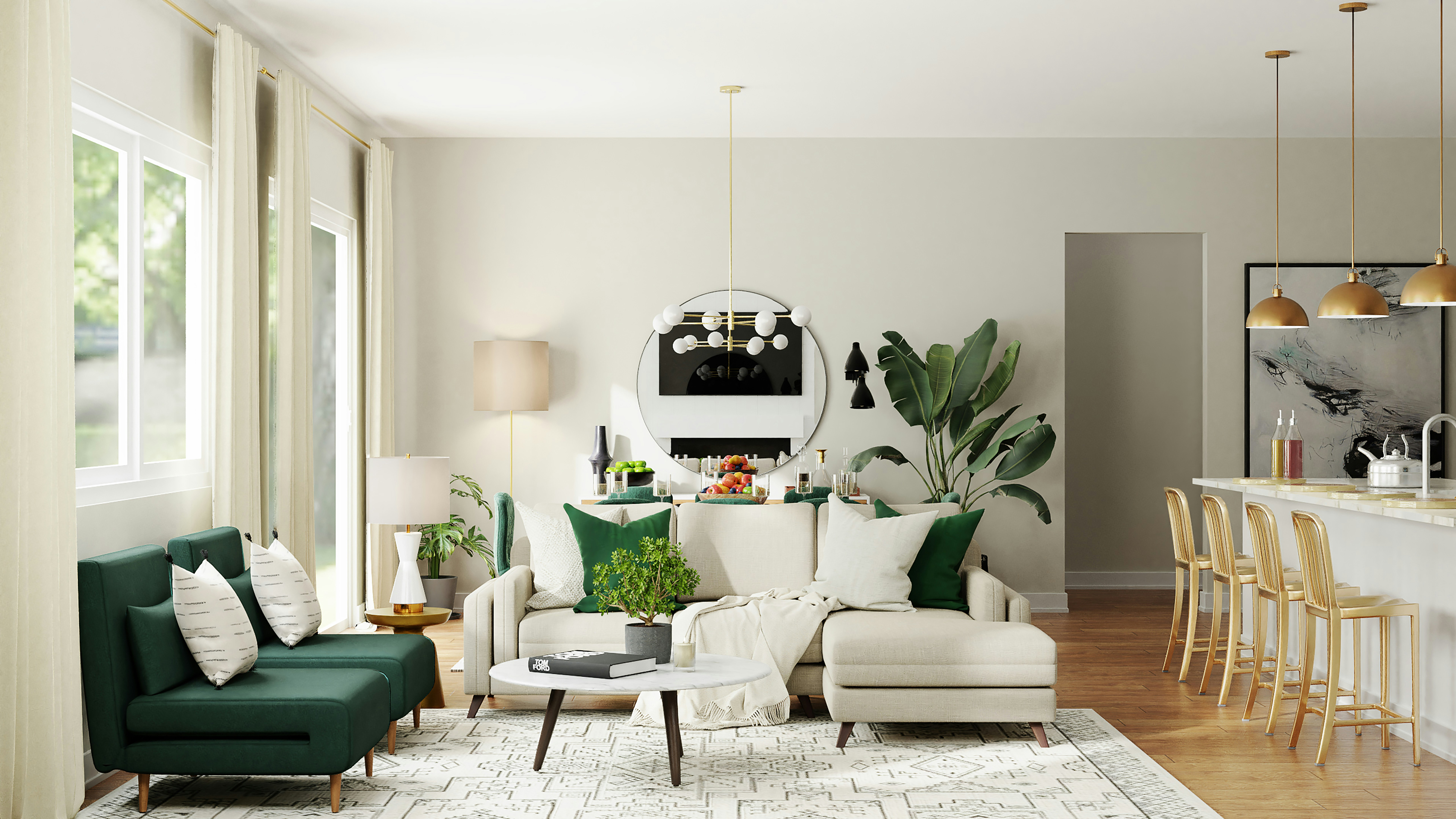 Open Concept Living and Kitchen